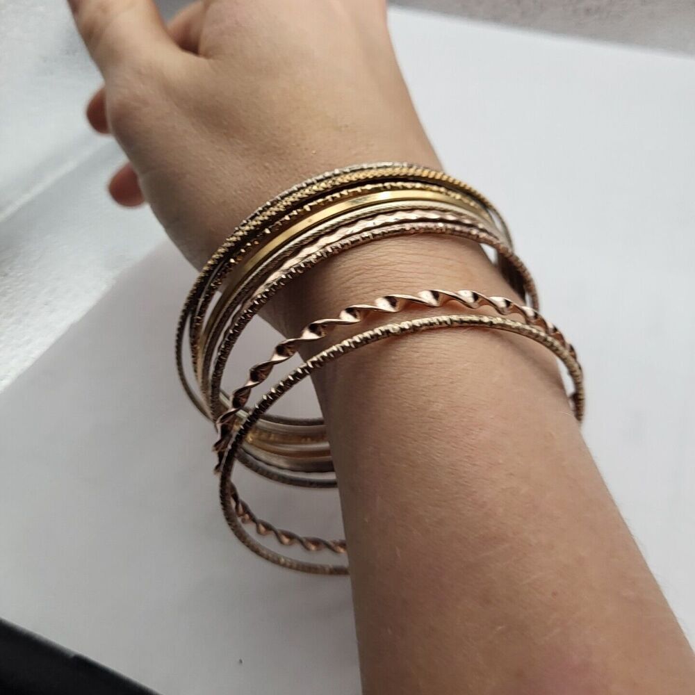 Vintage 90’s Boho Bangle Bracelet Set / Lot Of 9